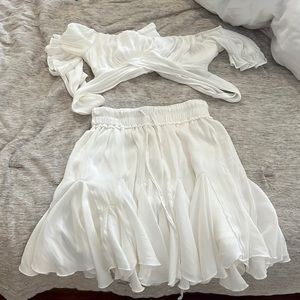 Xs white set skirt